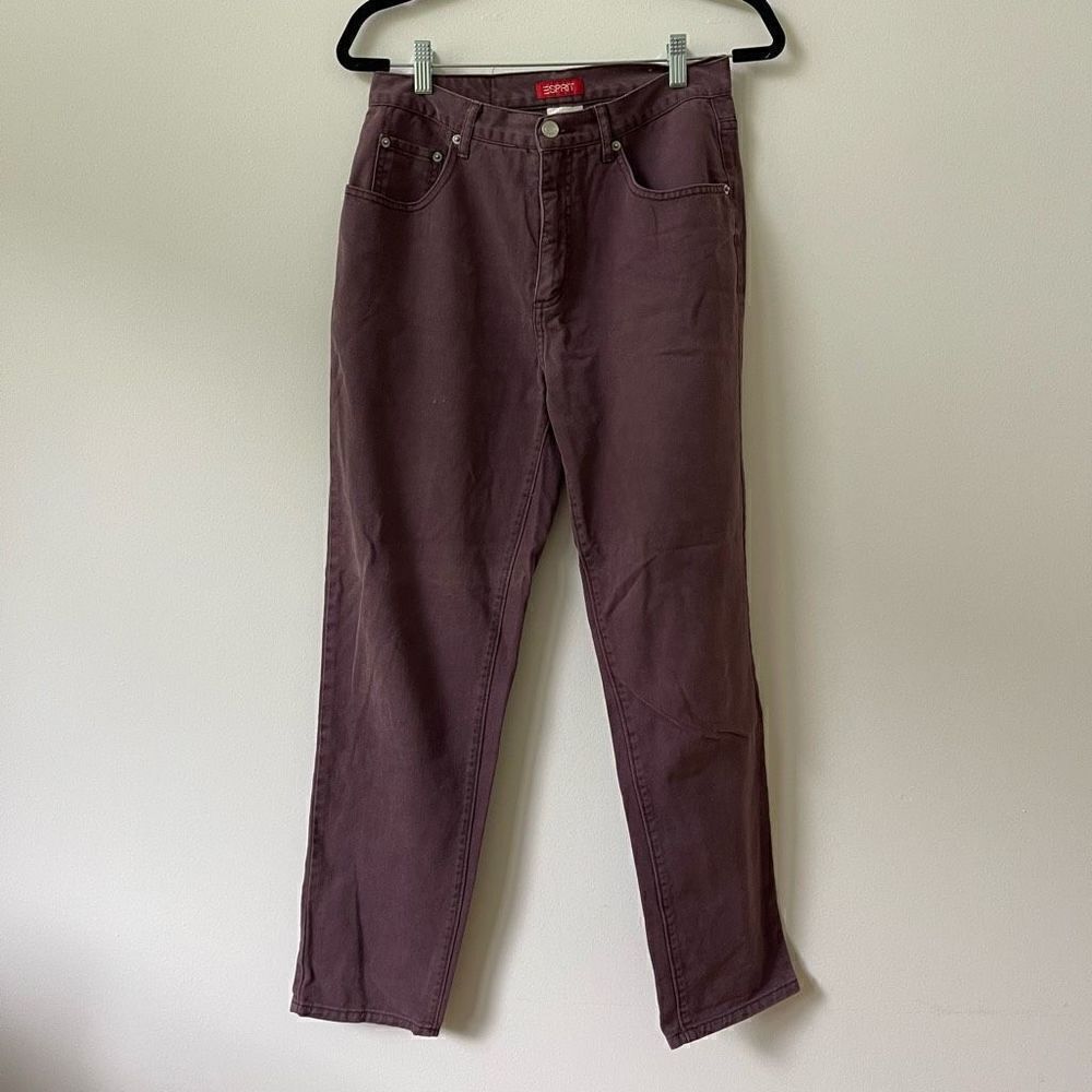 Esprit Women's High Rise Tapered Classic Fit Black Denim Jeans Size 9